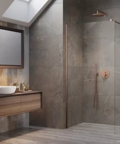 Cabina de dus Walk-In Radaway Modo New Brushed Copper II 95x200 cm profil cupru periat