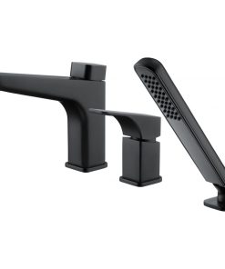 Baterie cada incastrata culoare neagra Deante cu 3 orificii, Hiacynt