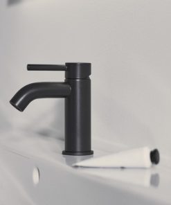 Baterie lavoar Ideal Standard Ceraline, 3/8'', marimea S, cartus ceramic, evacuare push to open, negru mat - BC193XG