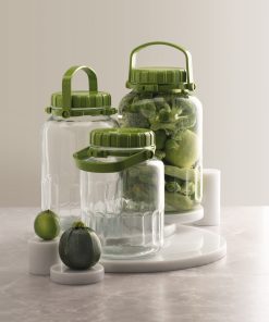 Borcan sticla cu capac verde Pasabahce Harvest 8 L