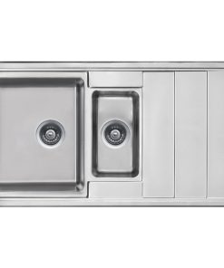 Chiuveta bucatarie doua cuve inox cu picurator crom Deante, Bolero