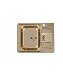 Chiuveta bucatarie inox, cu picurator, culoare bronz, Alveus Monarch Line 60