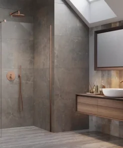 Cabina de dus Walk-In Radaway Modo New Brushed Copper II 90x200 cm profil cupru periat