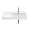 Lavoar suspendat Roca Ona 80x46 cm Fineceramic alb lucios cu polita stanga