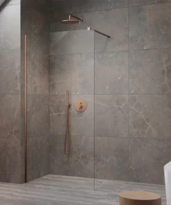 Cabina de dus Walk-In Radaway Modo New Brushed Copper II 85x200 cm profil cupru periat