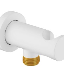 Racord unghiular alb pentru furtun de dus, Deante Cascada