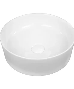 Lavoar rotund pe blat Fluminia Jasmin 37,5 cm Alb Lucios