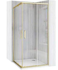 Cabina de dus Rea City 80x80 cm Auriu Periat cu cadita Alba Savoy