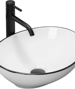 Lavoar pe blat Rea Sofia Black Edge 41 cm Alb Lucios