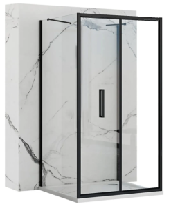 Cabina dus de perete Rea Rapid Fold 80x80cm Negru Mat