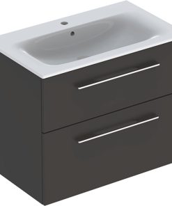 Set lavoar cu mobilier Geberit Selnova Square cu doua sertare 80 cm lava mat