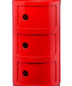 Comoda modulara Kartell Componibili 3 design Anna Castelli Ferrieri rosu