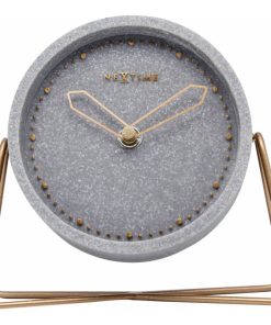 Ceas de masa NeXtime Cross Table Grey 17.5x15.5cm