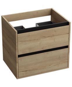 Mobilier suspendat de baie Minnesota 60.5x46x54.2 cm Stejar/Negru