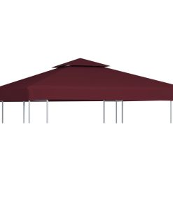 vidaXL Acoperiș de pavilion, 2 niveluri, roșu bordo, 3x3 m, 310 g/m²