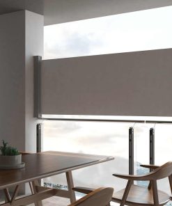 vidaXL Copertină laterală retractabilă de terasă, gri, 100 x 300 cm