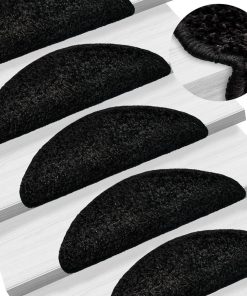 vidaXL Covorașe pentru trepte scară, 15 buc., negru, 56x17x3 cm