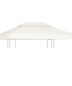 vidaXL Copertină rezervă acoperiș pavilion, alb crem, 3x4 m, 310 g/m²