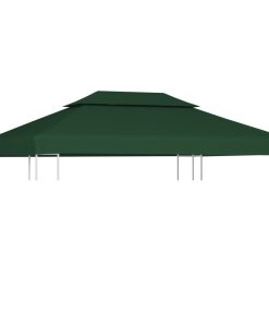 vidaXL Copertină de rezervă acoperiș pavilion, verde, 3x4 m, 310 g/m²