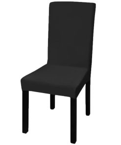 vidaXL Huse de scaun elastice drepte, 6 buc., negru