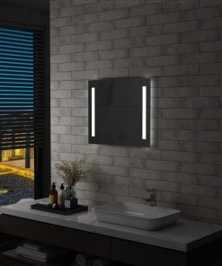 vidaXL Oglindă cu LED de perete pentru baie, 60 x 50 cm