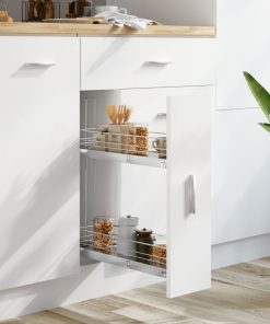 vidaXL Coș sârmă bucătărie retractabil 2 rafturi argintiu 47x15x54,5cm