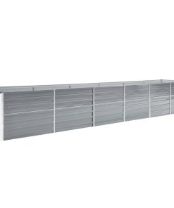 vidaXL Strat înălțat grădină, gri, 480x80x77 cm, oțel galvanizat
