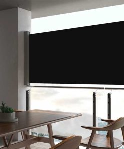 vidaXL Copertină laterală retractabilă de terasă, negru, 80 x 300 cm