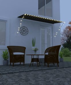 vidaXL Copertină retractabilă cu LED, antracit, 300 x 150 cm