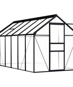 vidaXL Seră, antracit, 7,03 m², aluminiu