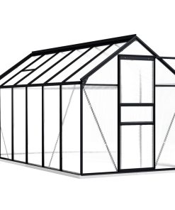 vidaXL Seră cu cadru de bază, antracit, 7,03 m², aluminiu