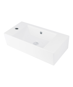 Lavoar pe blat partea stanga Deante Hiacynt 25x51 cm Alb Lucios