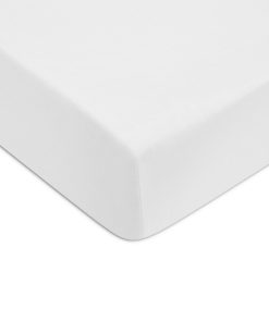 Cearceaf de pat cu elastic Tommy Hilfiger Unis Satin 140x200cm Alb