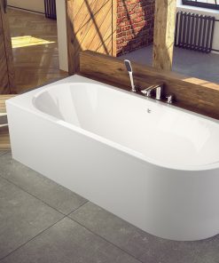 Cada baie asimetrica Besco Avita 150x75cm acril orientare stanga