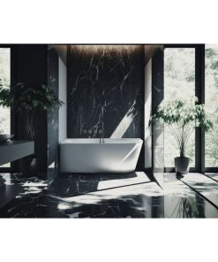 Cada baie freestanding Deante Silia, 150 x 75 cm, lipita de perete, orientare dreapta, alb lucios