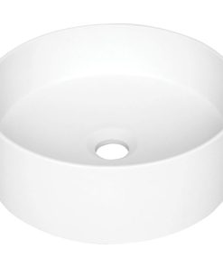 Lavoar pe blat compozit alb lucios 36 cm, rotund, Deante Silia