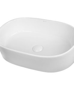Lavoar pe blat alb lucios 56 cm, oval, Fluminia Tisa