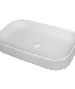 Lavoar pe blat alb lucios 65 cm, dreptunghiular, Fluminia Capri