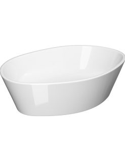 Lavoar pe blat alb 50 cm, oval, cu ventil ceramic inclus, Cersanit City