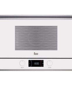 Cuptor cu microunde incorporabil Teka ML 822 BIS cu 22 litri 9 retete presetate 850W baza ceramica grill 1200W rabatabil balama stanga inox anti-pata/cristal alb