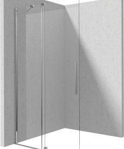 Paravan dus sticla securizata walk-in cu usa glisanta, 90x195 cm, crom lucios, Deante Prizma
