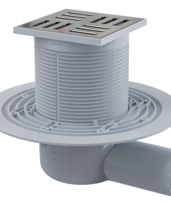 Sifon pardoseala cu gratar otel inoxidabil, 105x105 mm iesire laterala si guler izolatie APV101