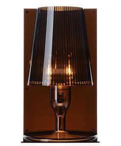 Veioza Kartell Take design Ferruccio Laviani E14 max 5W LED h31cm fumuriu transparent