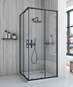 Cabina de dus Rea City 80x80 cm Negru Mat