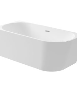 Cada baie freestanding Deante Silia, 160 x 75 cm, lipita de perete, orientare stanga, alb lucios