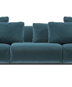 Canapea Kartell Largo Velluto design Piero Lissoni cu 3 locuri doua brate 301cm verde padure