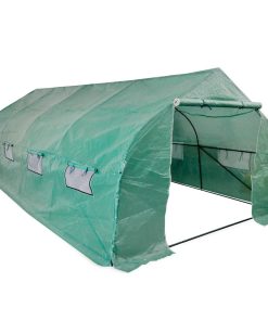 vidaXL Seră portabilă tip tunel, cadru din oțel, polietilenă, 18 m²