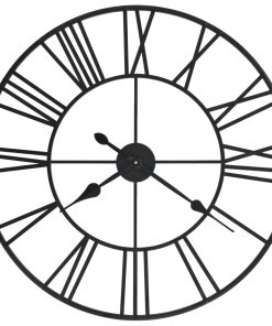 vidaXL Ceas de perete vintage, cu cuarț, lemn și metal, XXL, 80 cm