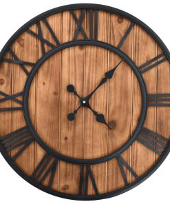 vidaXL Ceas de perete vintage, cu cuarț, lemn și metal, XXL, 60 cm