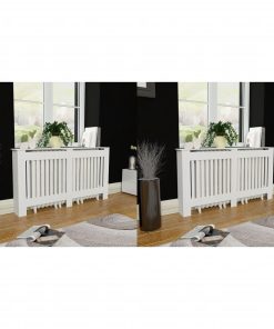vidaXL Mască de calorifer, 2 buc., alb, 152 cm, MDF